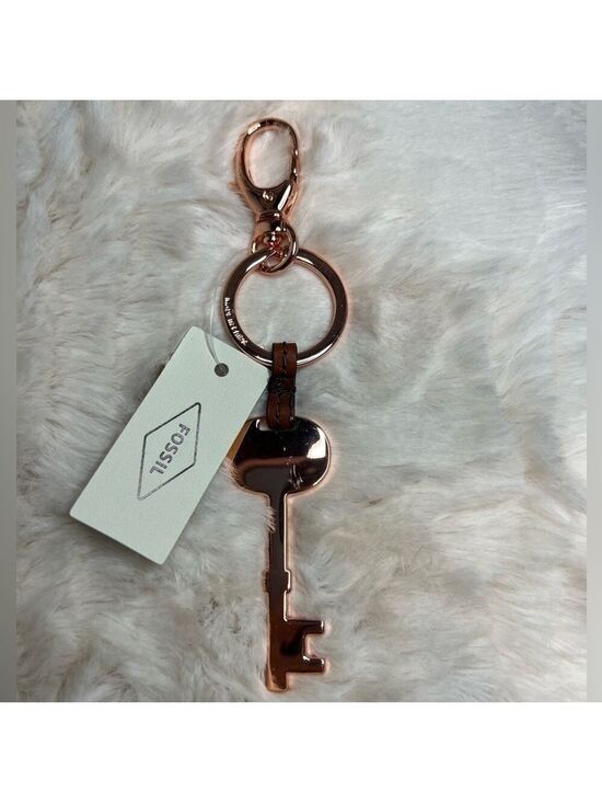 Fossil Accessories - FOSSIL SOFIA ROSE-GOLD TONE SKELETON KEY FOB